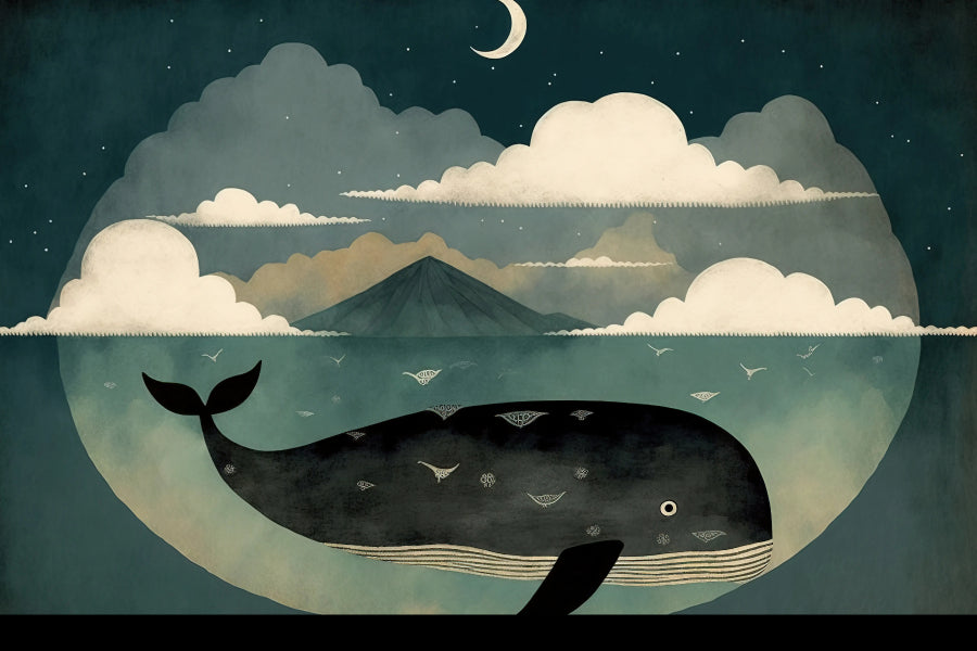 Mystical Marine Wall Mural in your room — zoomed