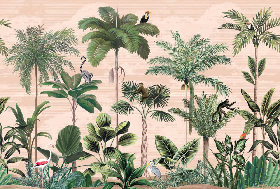 Jungle Rhapsody Wall Mural in your room — zoomed