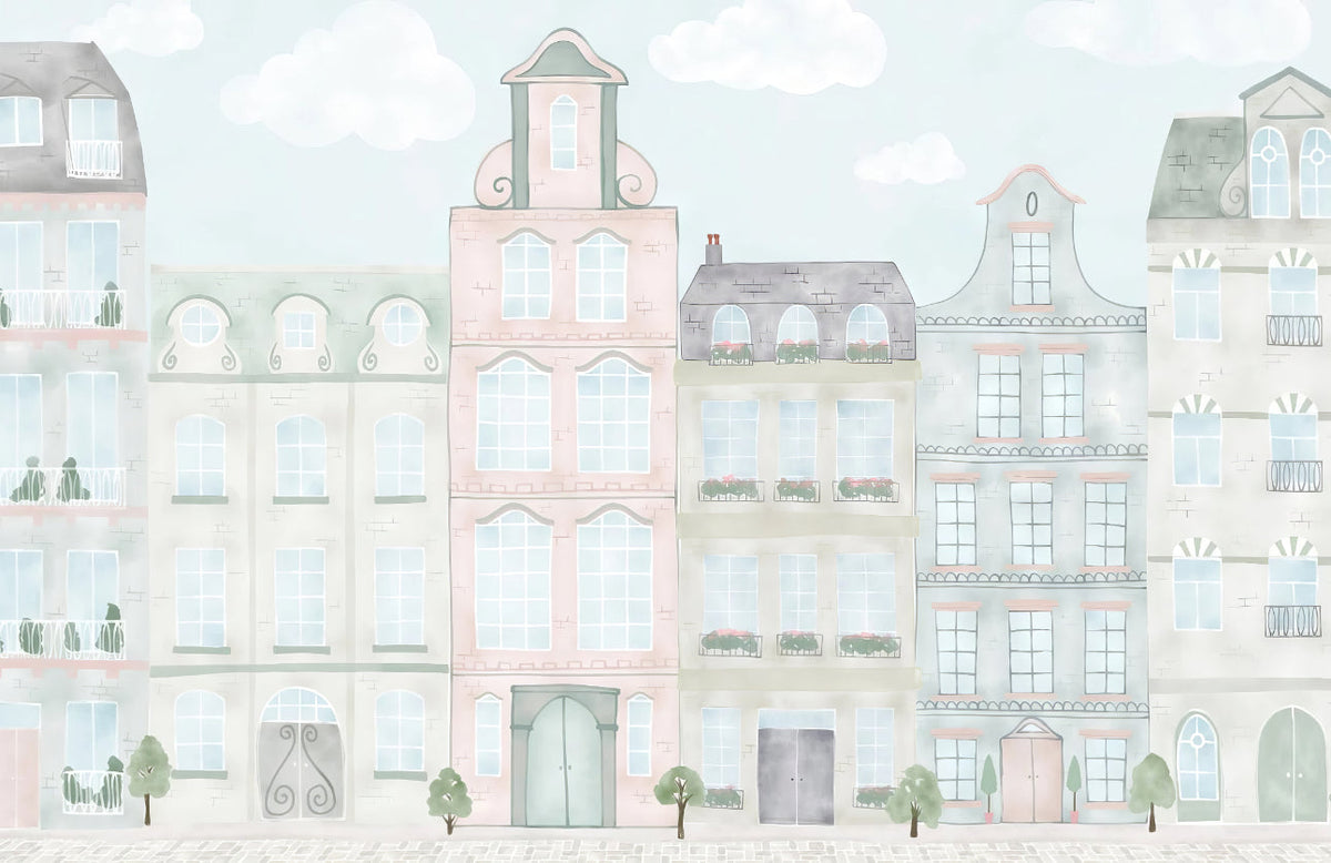 Kids City Watercolor Mural
