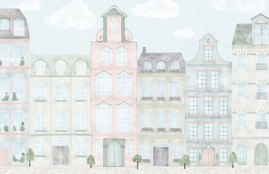 Kids City Watercolor Mural