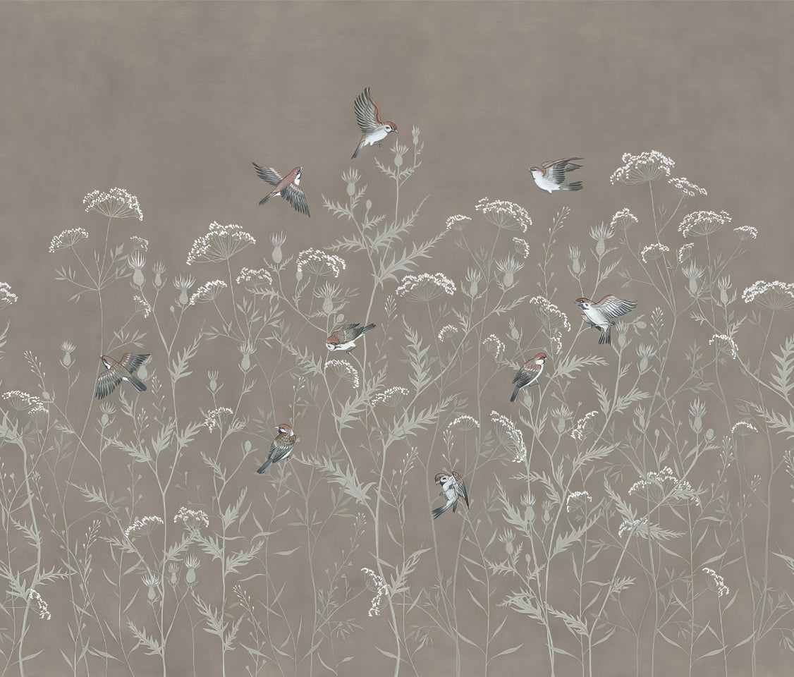 Meadow Melody Wallpaper Mural in your room — zoomed