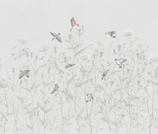 Ethereal Avian Garden Mural