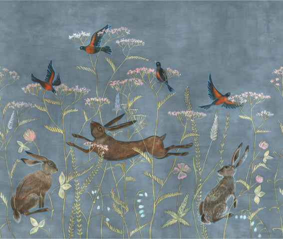 Twilight Flora Fauna Mural in your room — zoomed