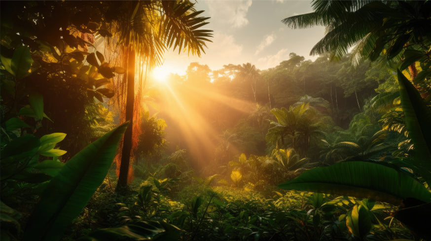 Sun Kissed Rainforest Wall Mural in your room — zoomed