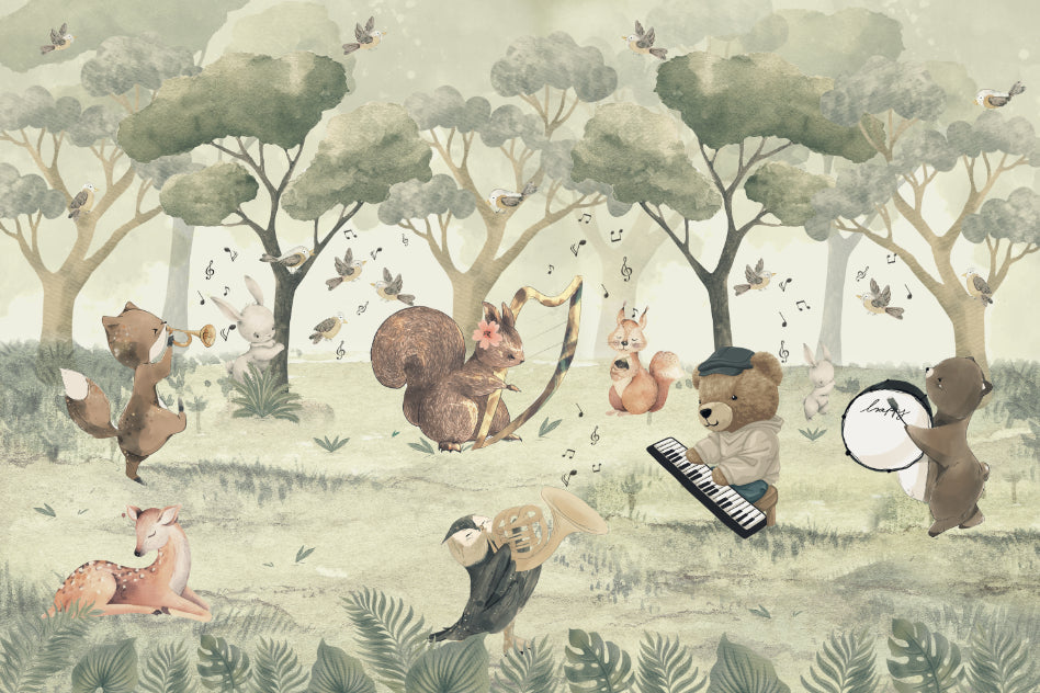Whimsical Wildlife Concert Wallpaper