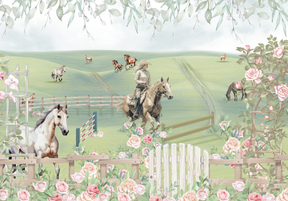 Pastoral Pony Playland Wall Mural
