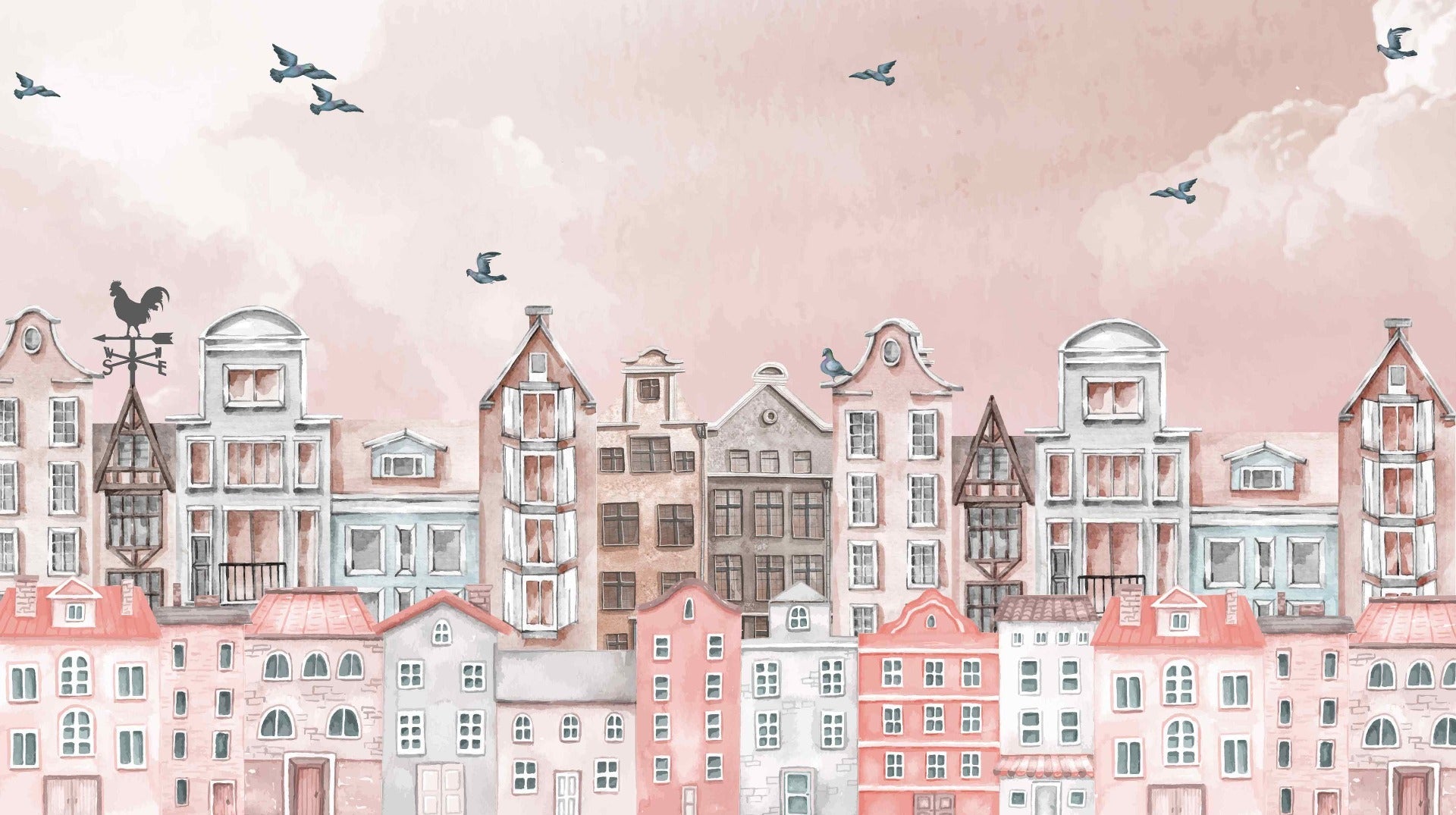 Sunset Blush Town Mural