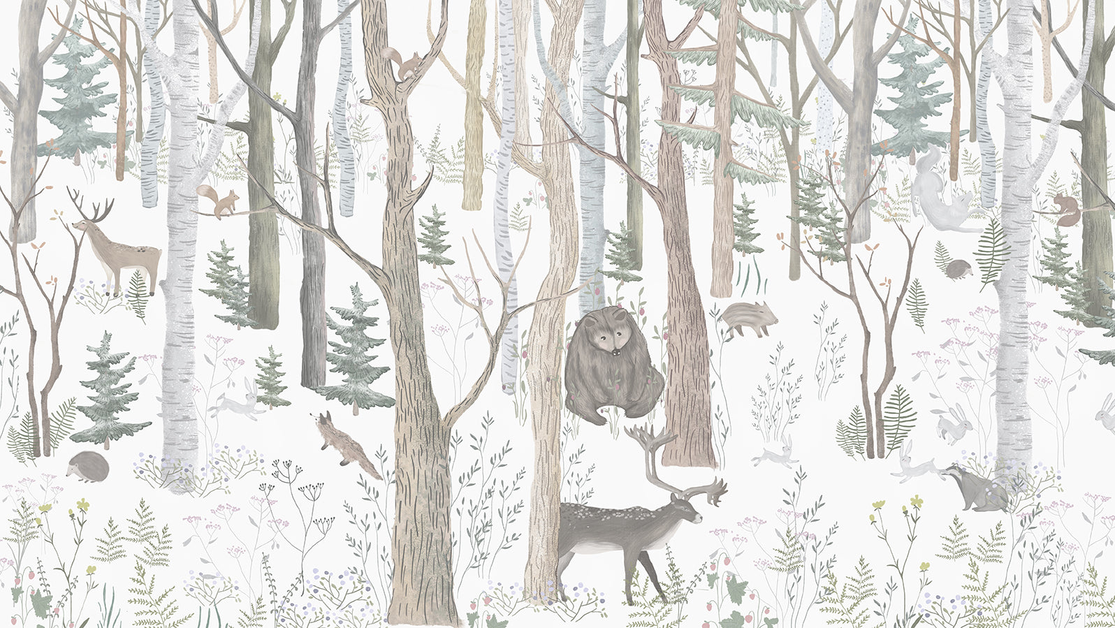 Mystical Forest Scene Wall Mural
