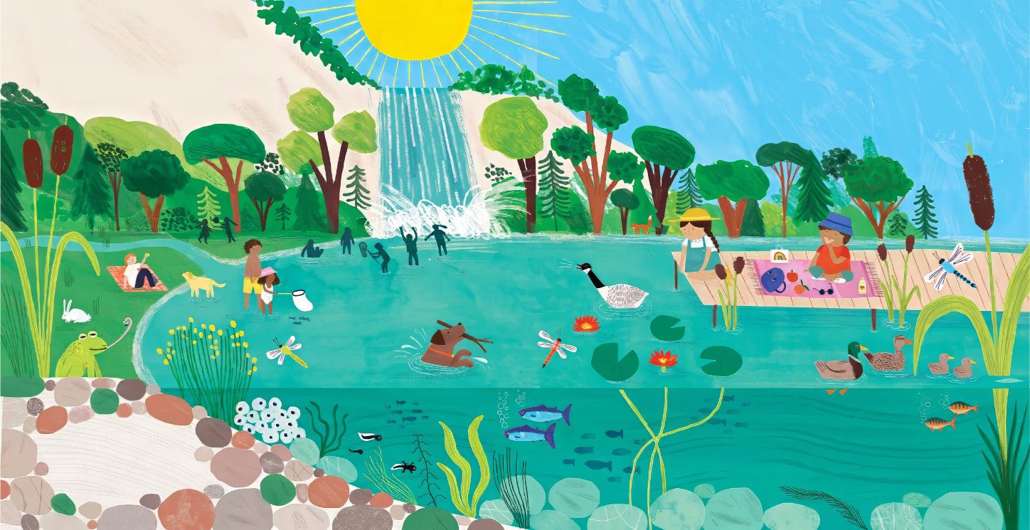 Sunny Lakeside Picnic Mural