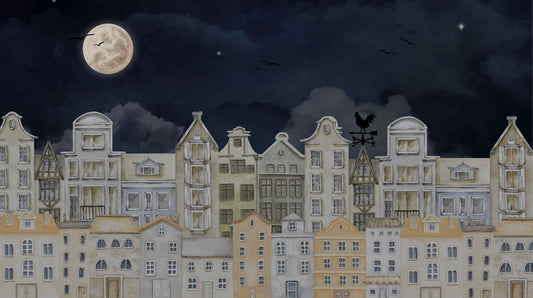 Watercolour Night House Wallpaper