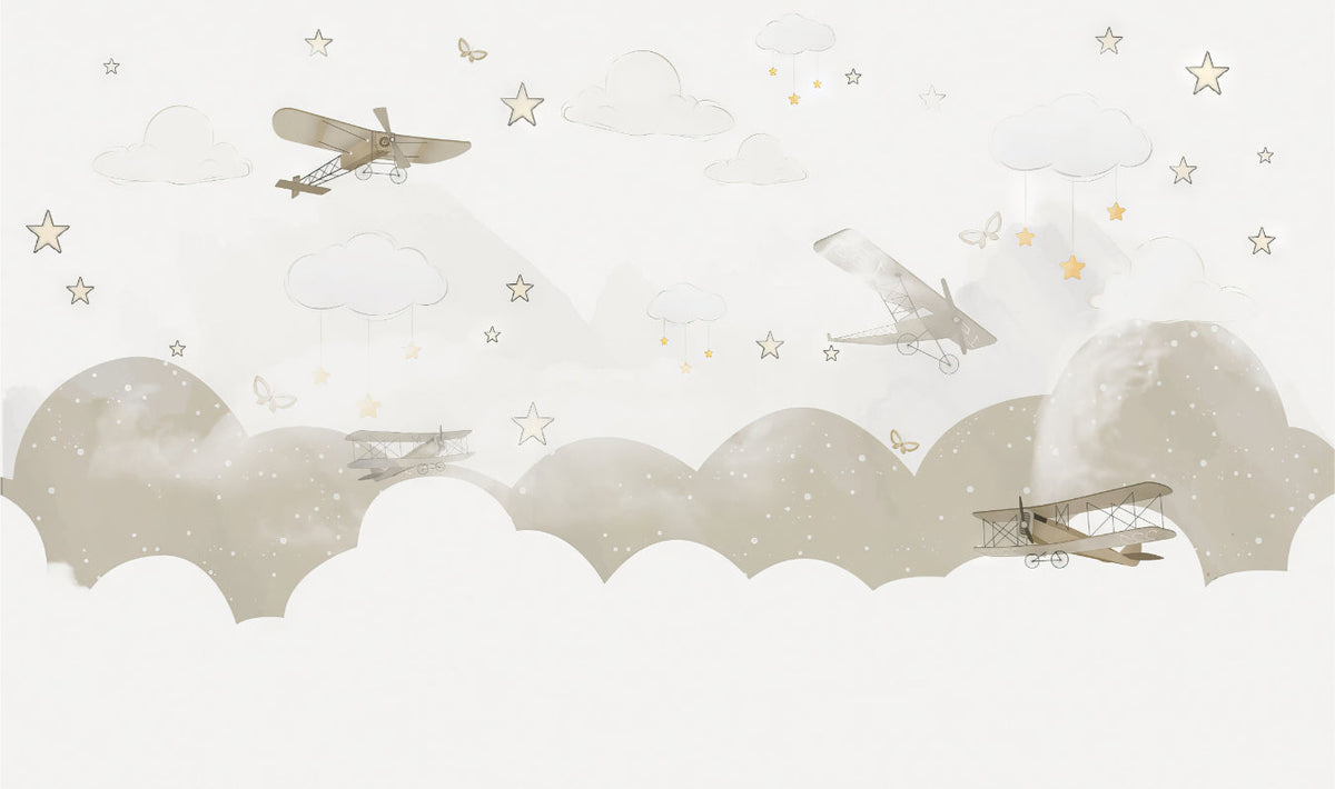 Skyward Fantasies Wall Mural in your room — zoomed