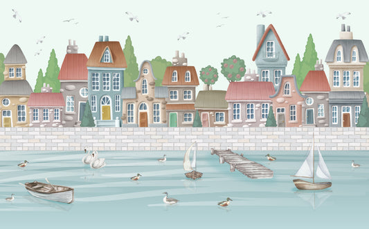 Waterfront City Wall Mural