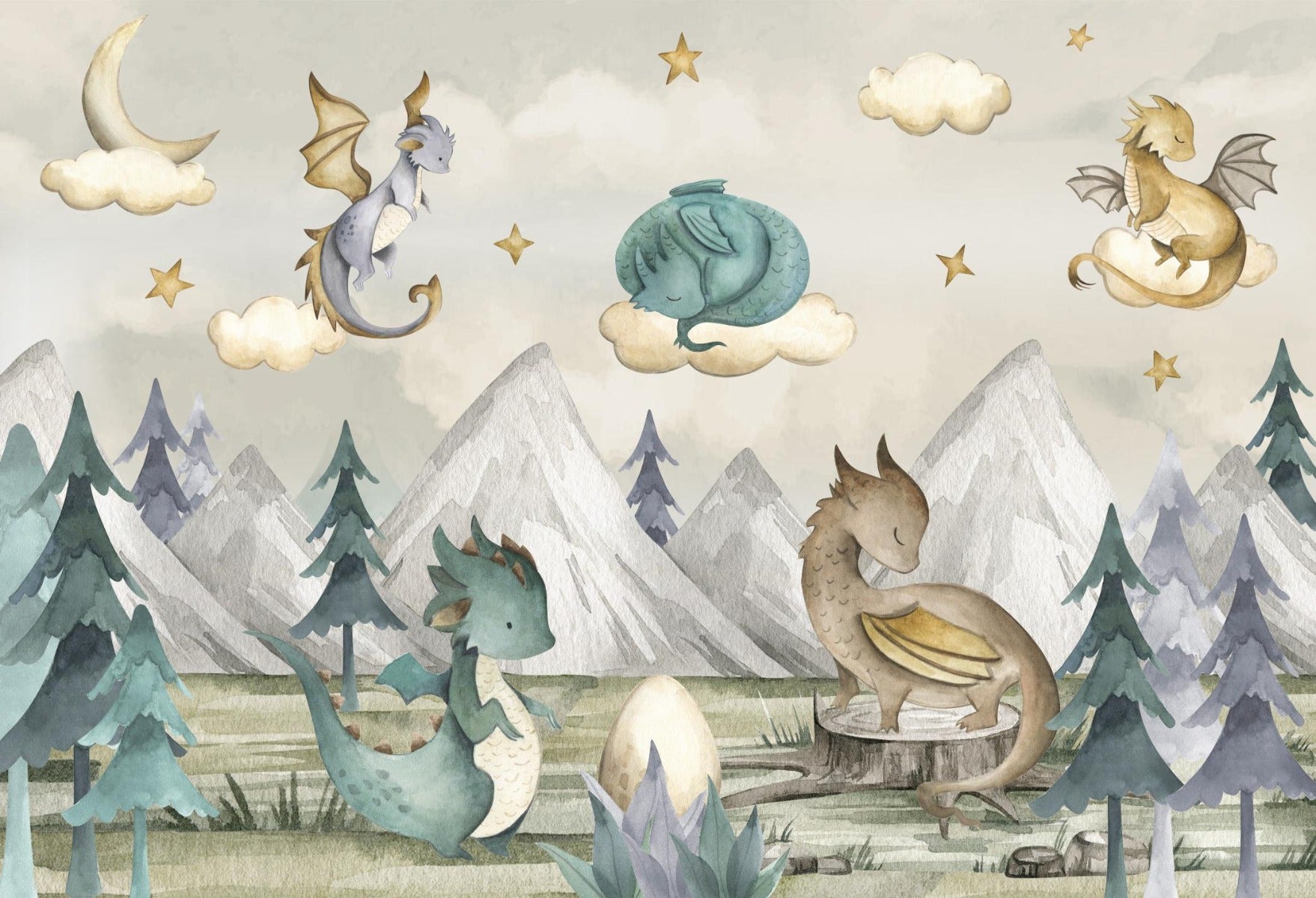 Fantasy World Dragon Wallpaper Mural