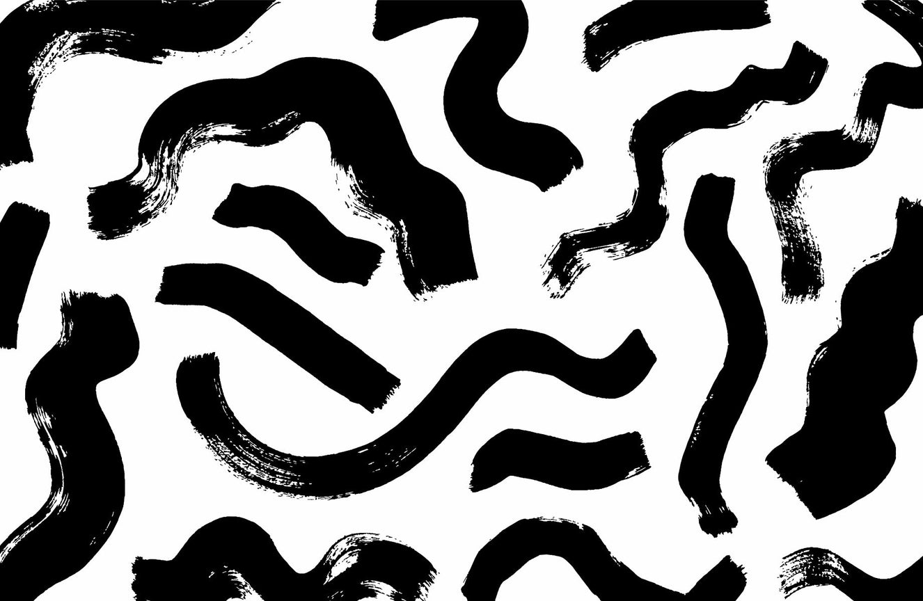 Modern Art Black Brushstrokes Wallpaper