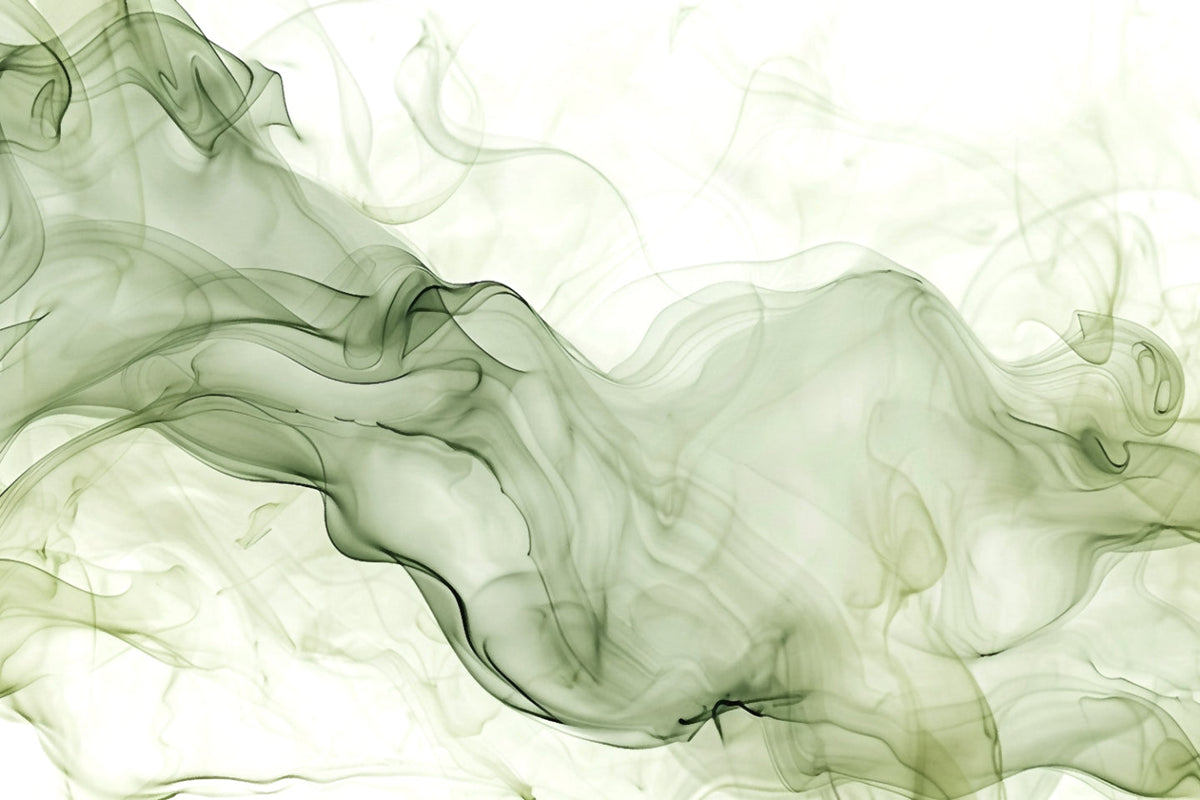 Green Watercolor Ink Wallpaper in your room — zoomed