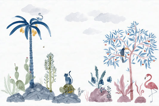 Playful Wildlife Wall Mural
