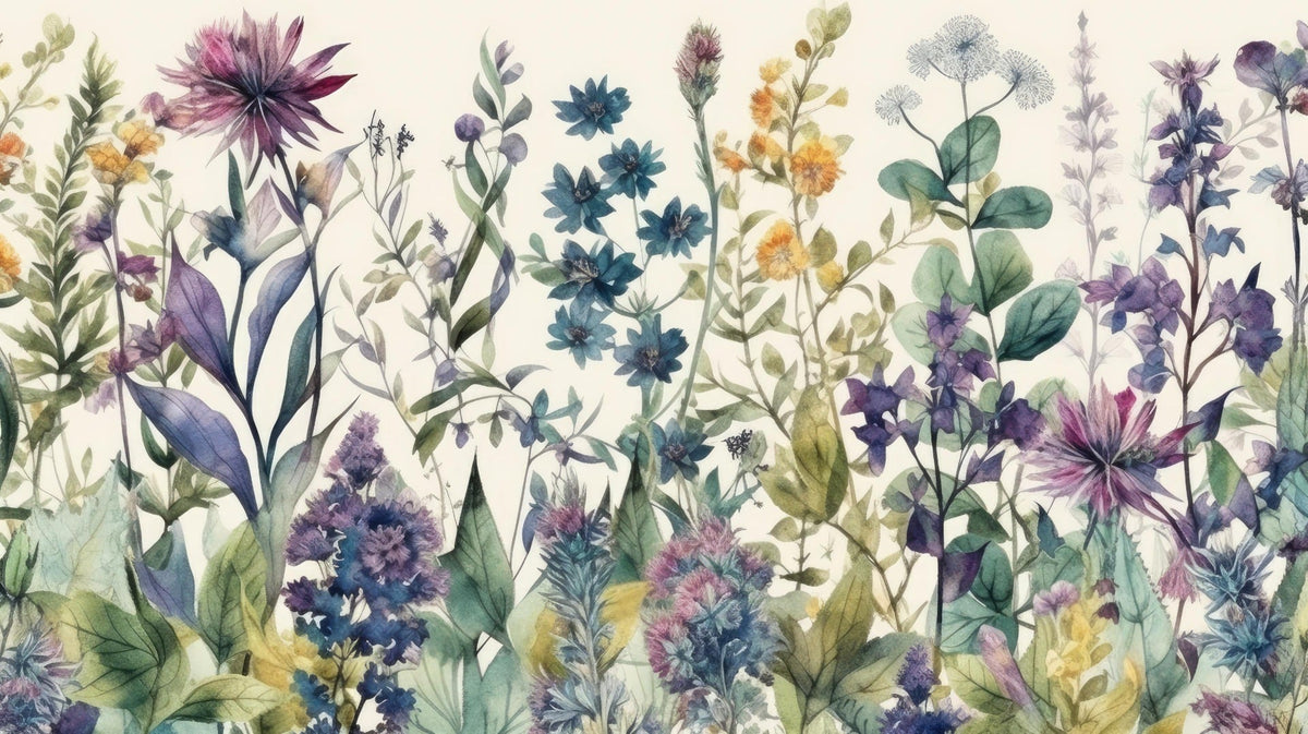 Vintage Flora Wall Mural in your room — zoomed