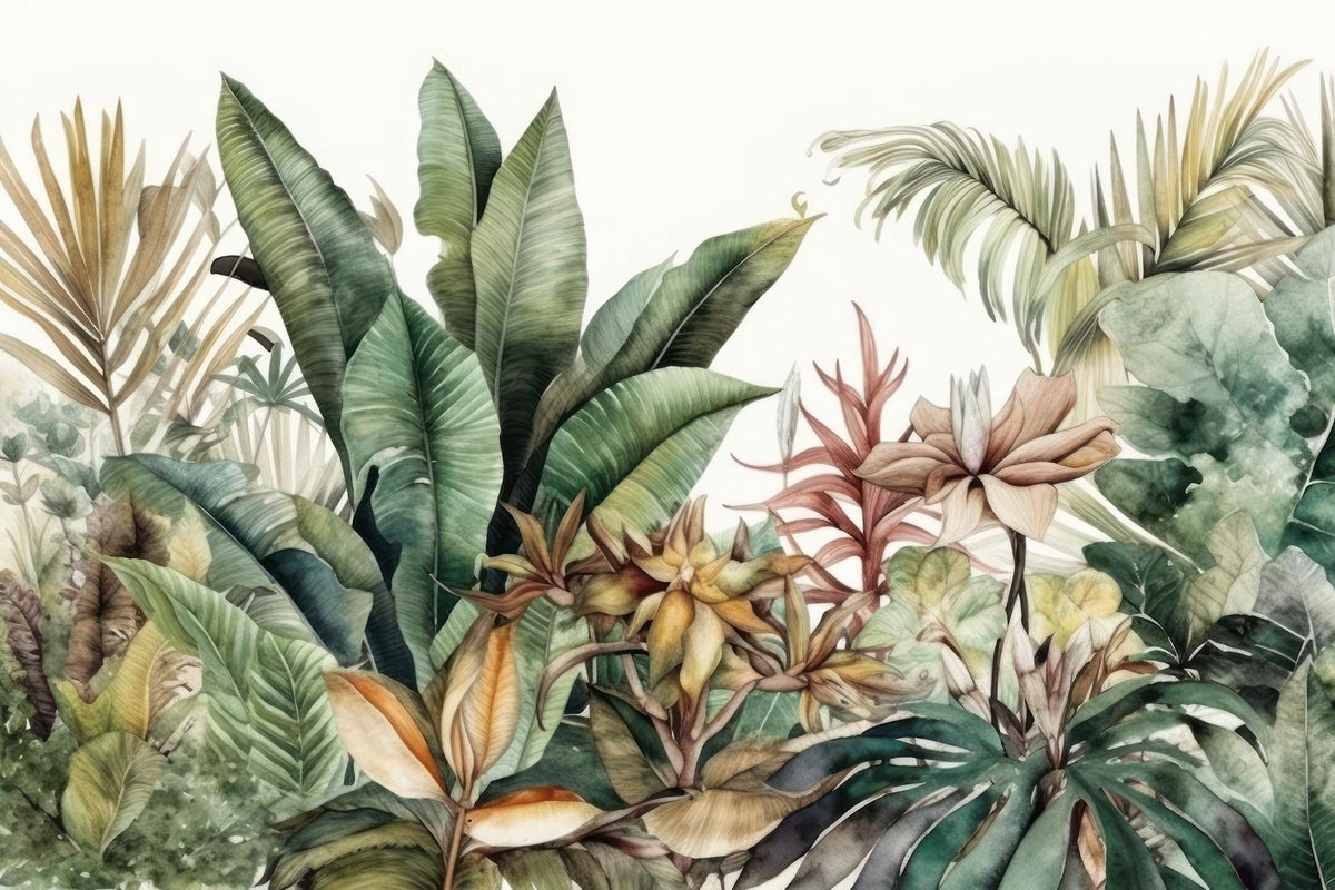 Exotic Greenery Wall Mural in your room — zoomed