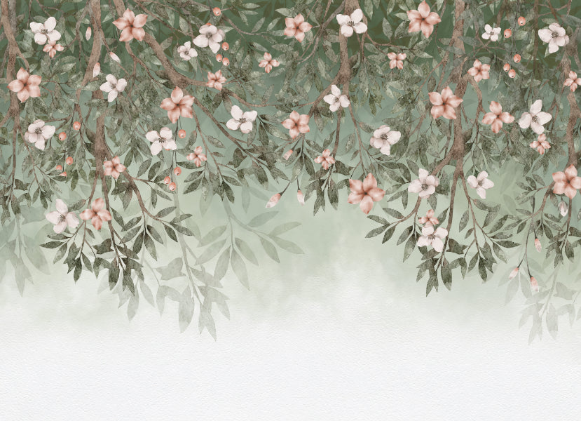 Hanging Flowers Wall Mural