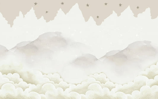 Serene Mountain Peaks Mural