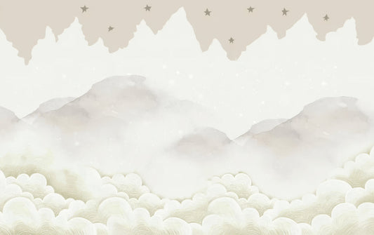 Serene Mountain Peaks Mural