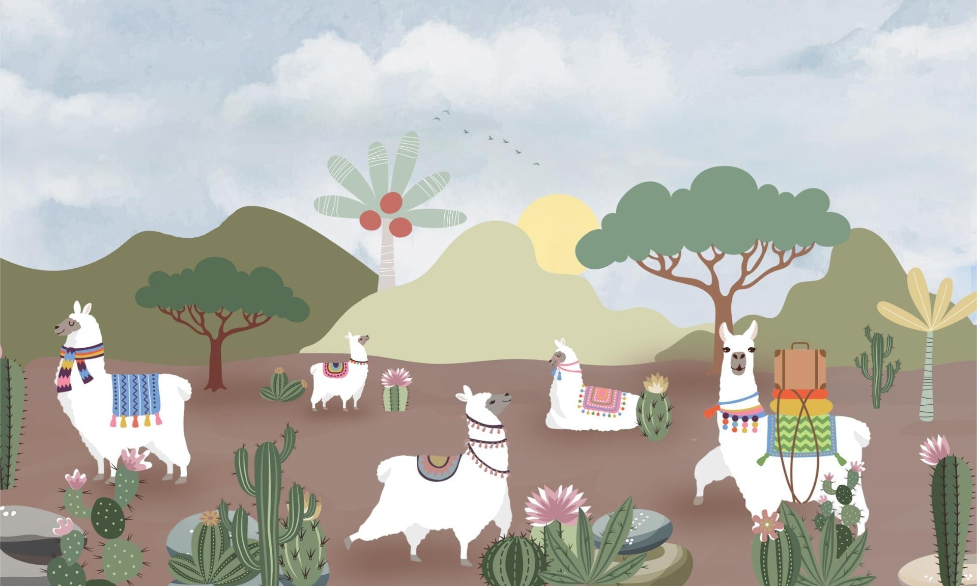 Alpaca Desert Wall Mural