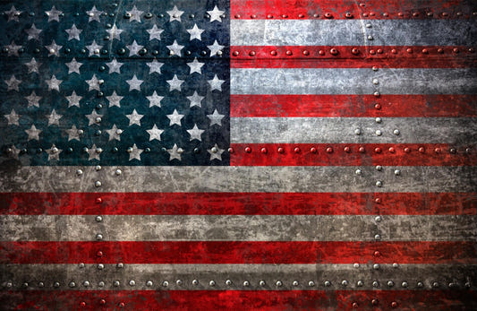 Rustic Steel American Flag Wallpaper