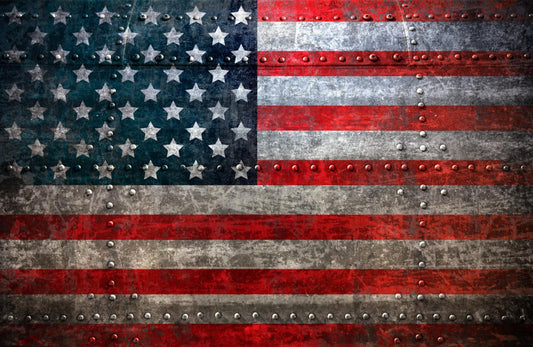 Rustic Steel American Flag Wallpaper