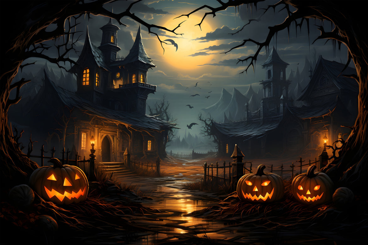Spooky Haunted House Wallpaper Mural