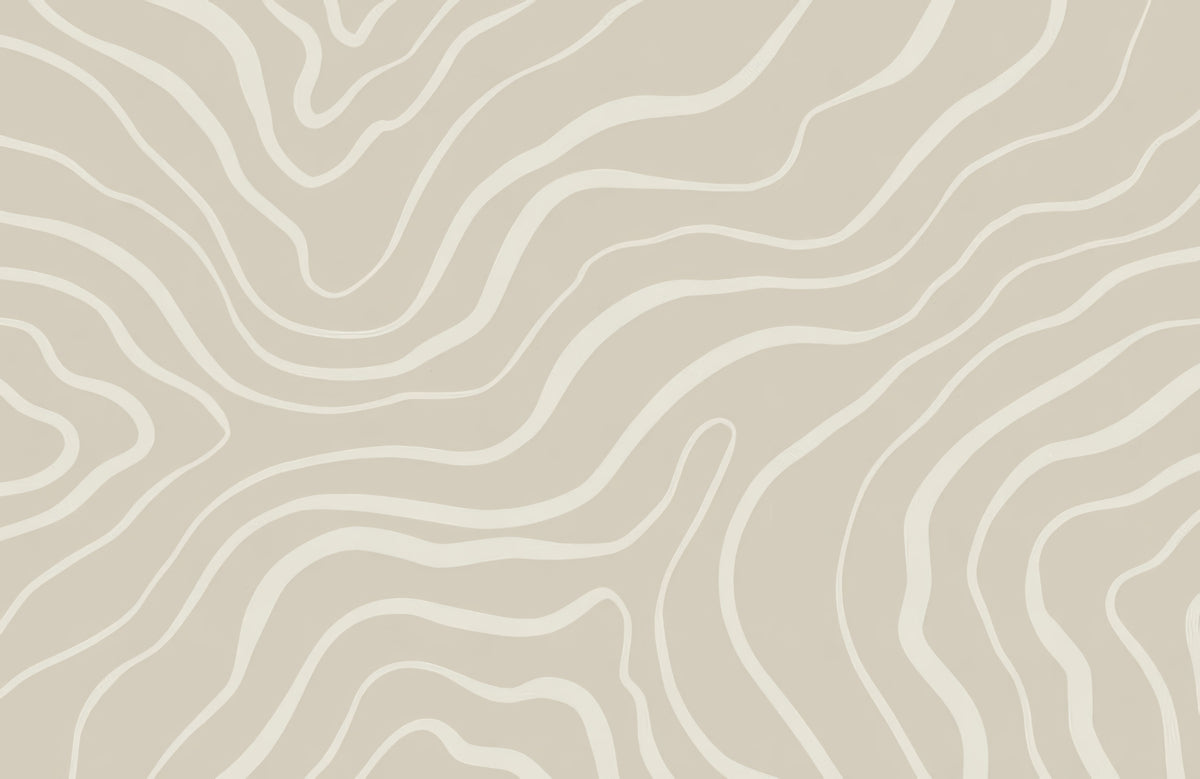 Neutral Abstract Lines Wall Mural in your room — zoomed