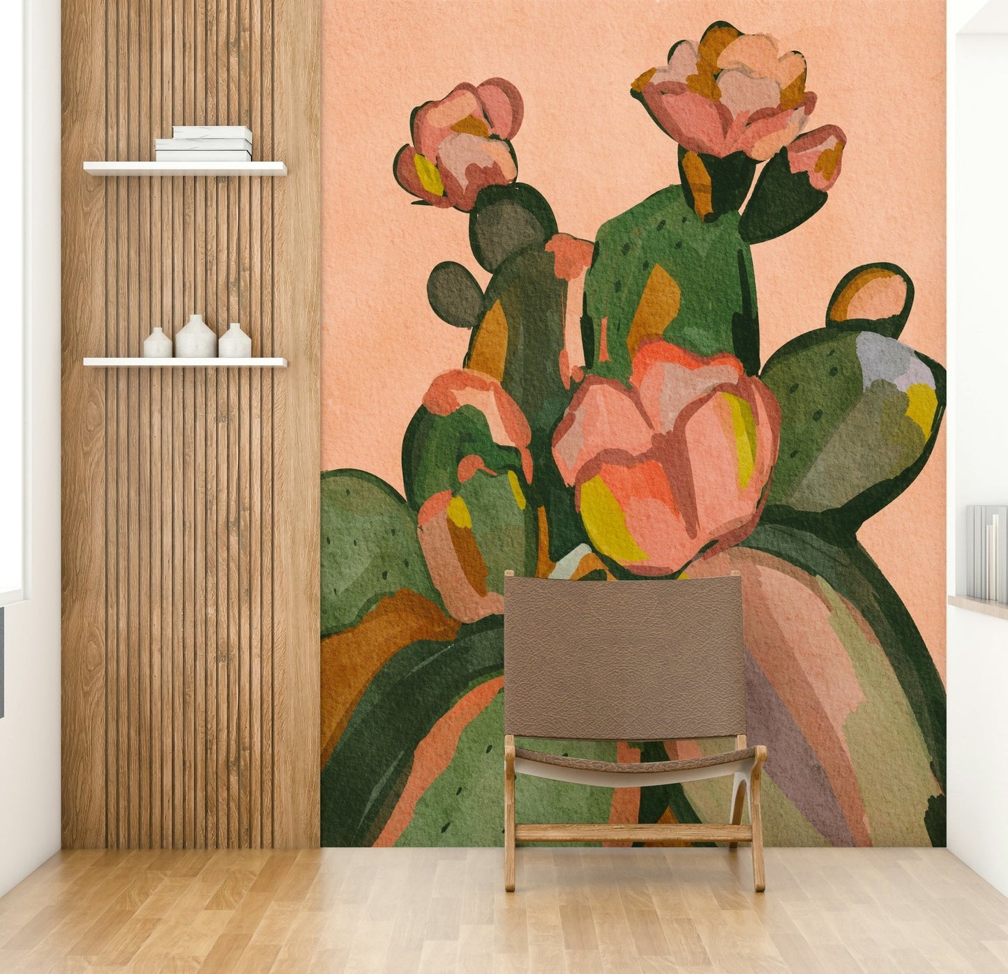Abstract cactus blossom design wallpaper for walls

