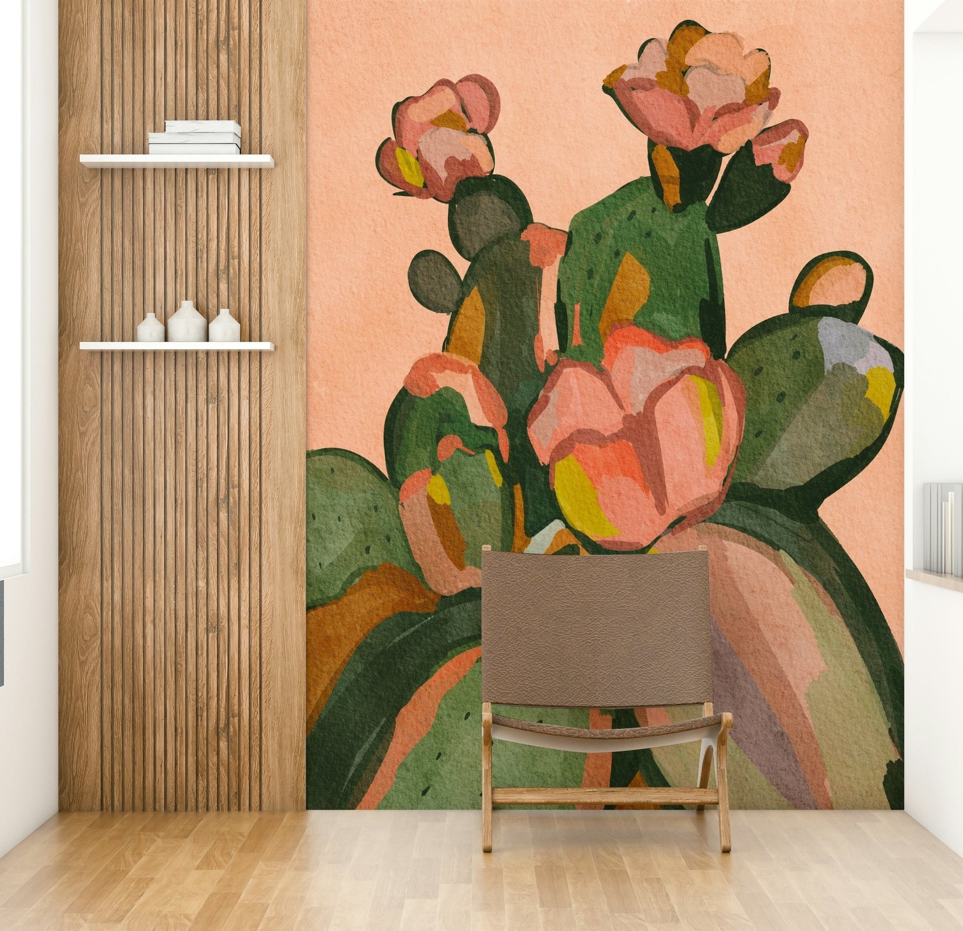 Abstract cactus blossom design wallpaper for walls

