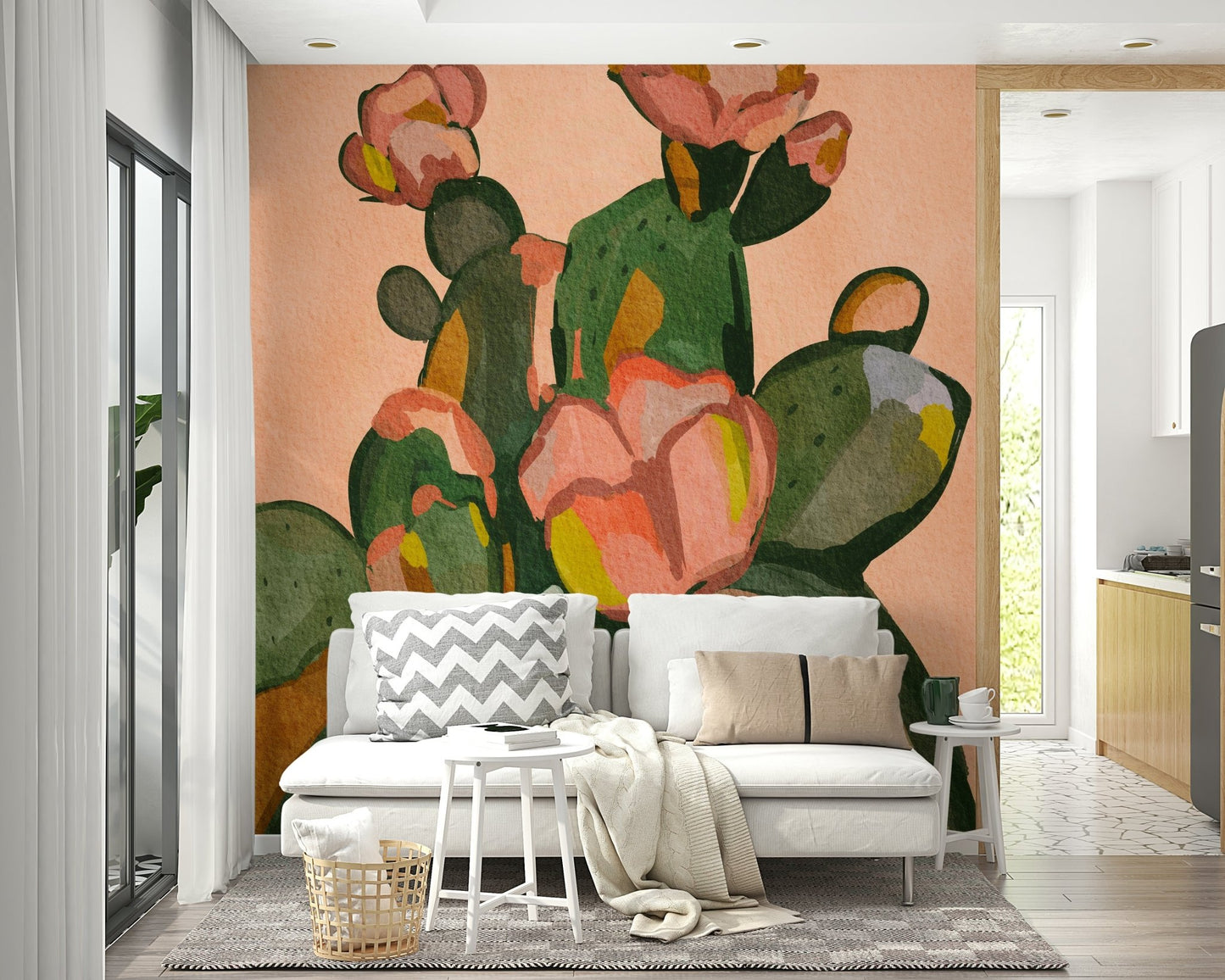 Muted tones botanical wall mural wallpaper

