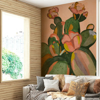 Durable wallpaper for walls with abstract floral art

