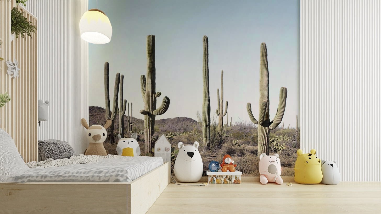 Cactus Land Wall Mural showcasing desert beauty., GD1935