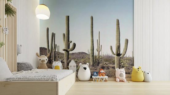 Cactus Land Wall Mural showcasing desert beauty., GD1935