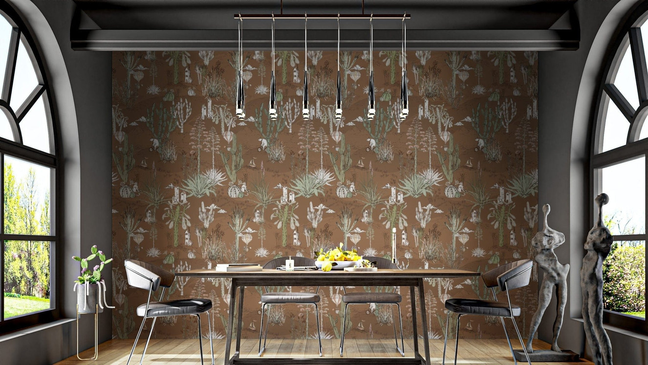 Saguaro Serenade wallpaper with elegant desert cactus design