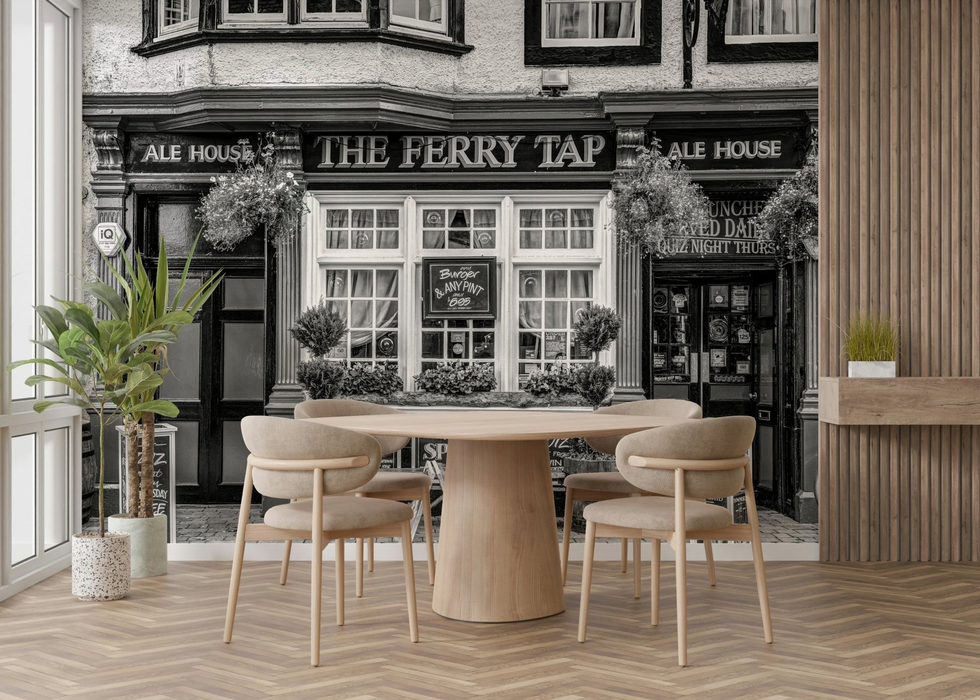 The building has classic architecture with windows and doors.

