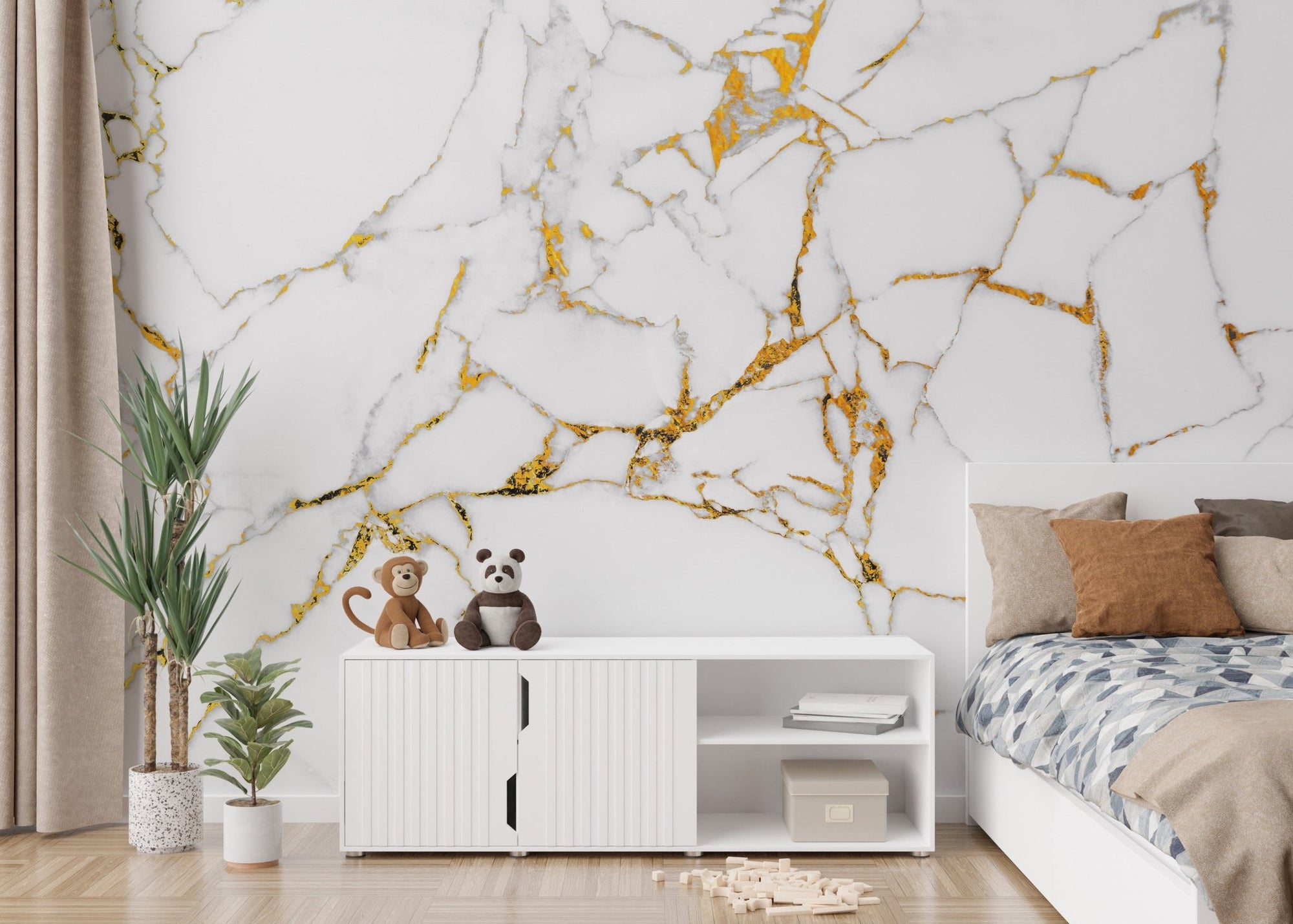 White marble texture wall design, marble-01