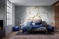 Gold white marble wall decor
