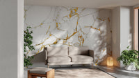 Gold marble wall mural design
