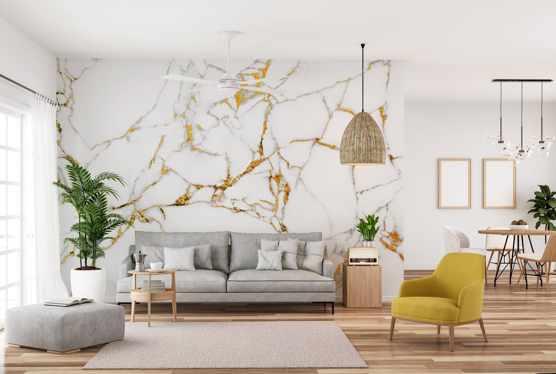 Calacatta white wall covering
