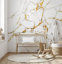 Calacatta gold marble mural
