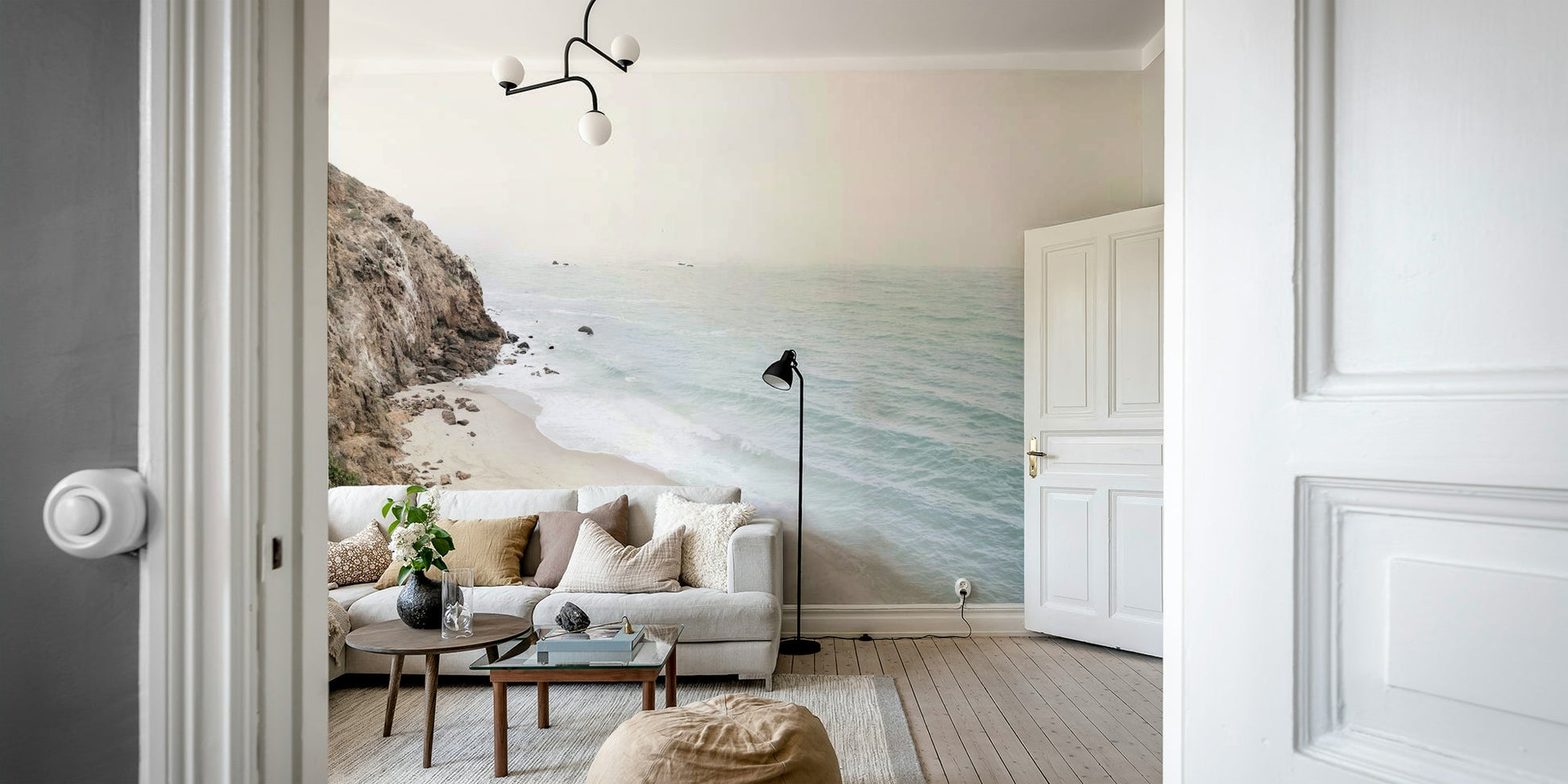 California Coast Wall Mural capturing scenic beach views.

