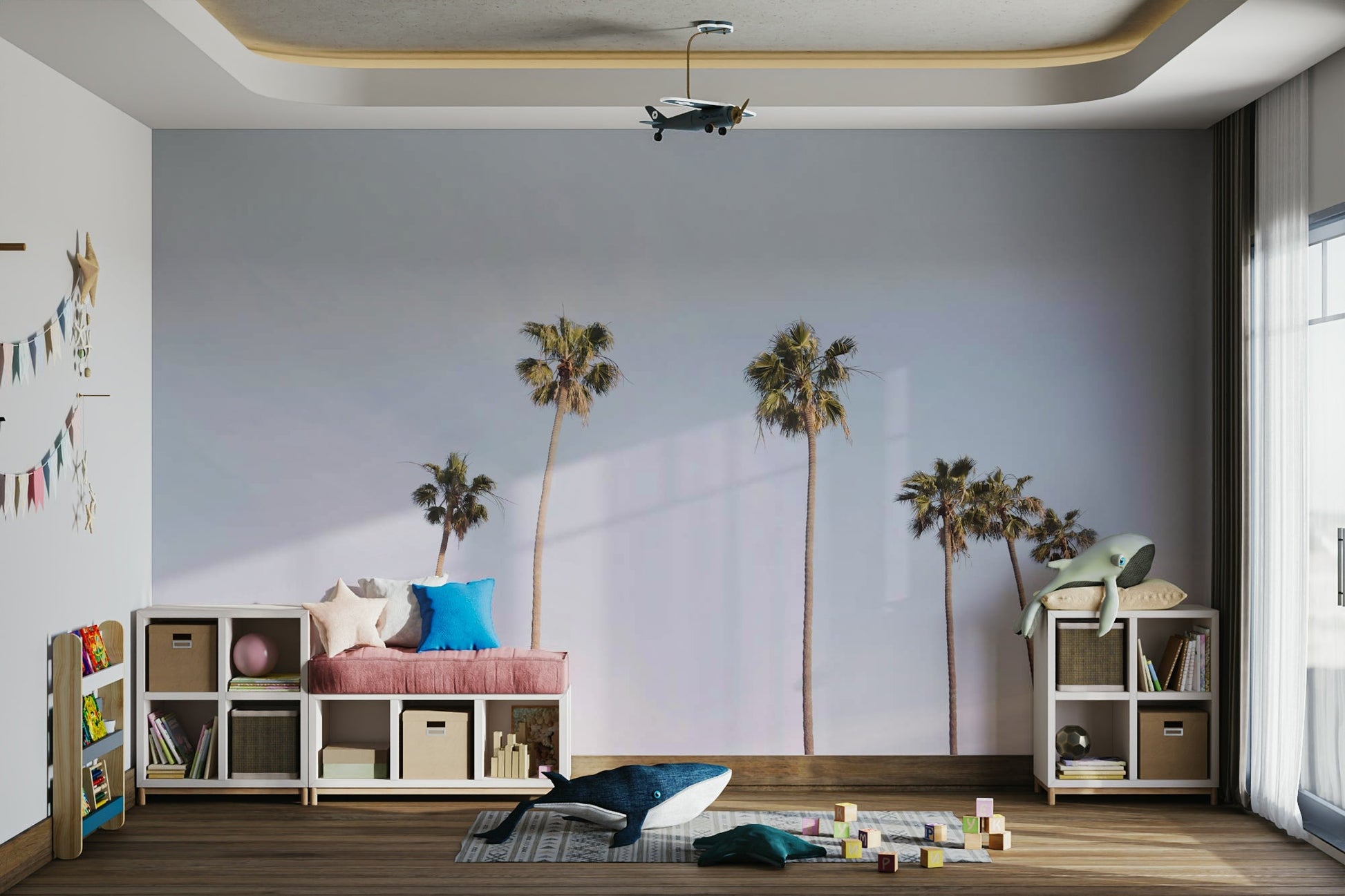 Gorgeous ocean view with sunset tones in California Dreaming Mural.

