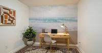 Office space with Calm Coastal Scene wall mural wave detail, GD8748