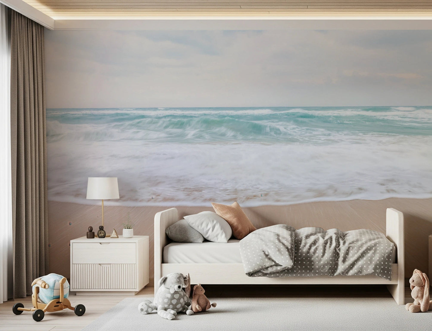 Clean beach setting in Calm Coastal Scene wall mural, GD8748