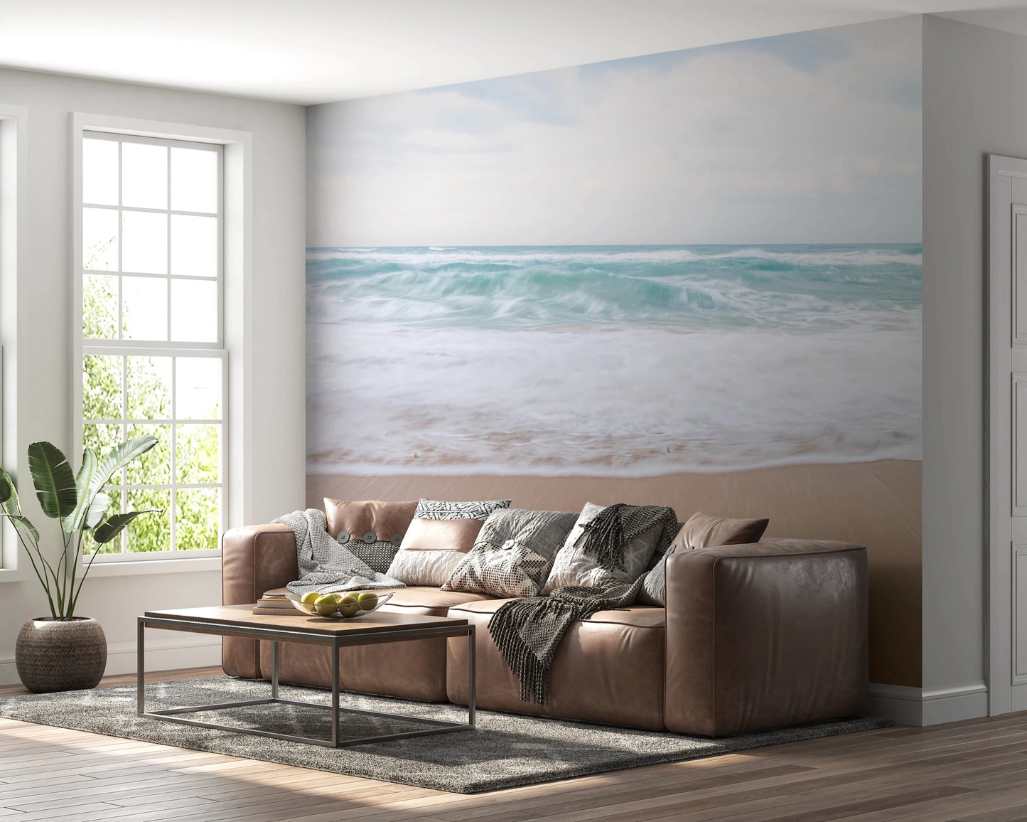 Light horizon glow in Calm Coastal Scene wall mural, GD8748