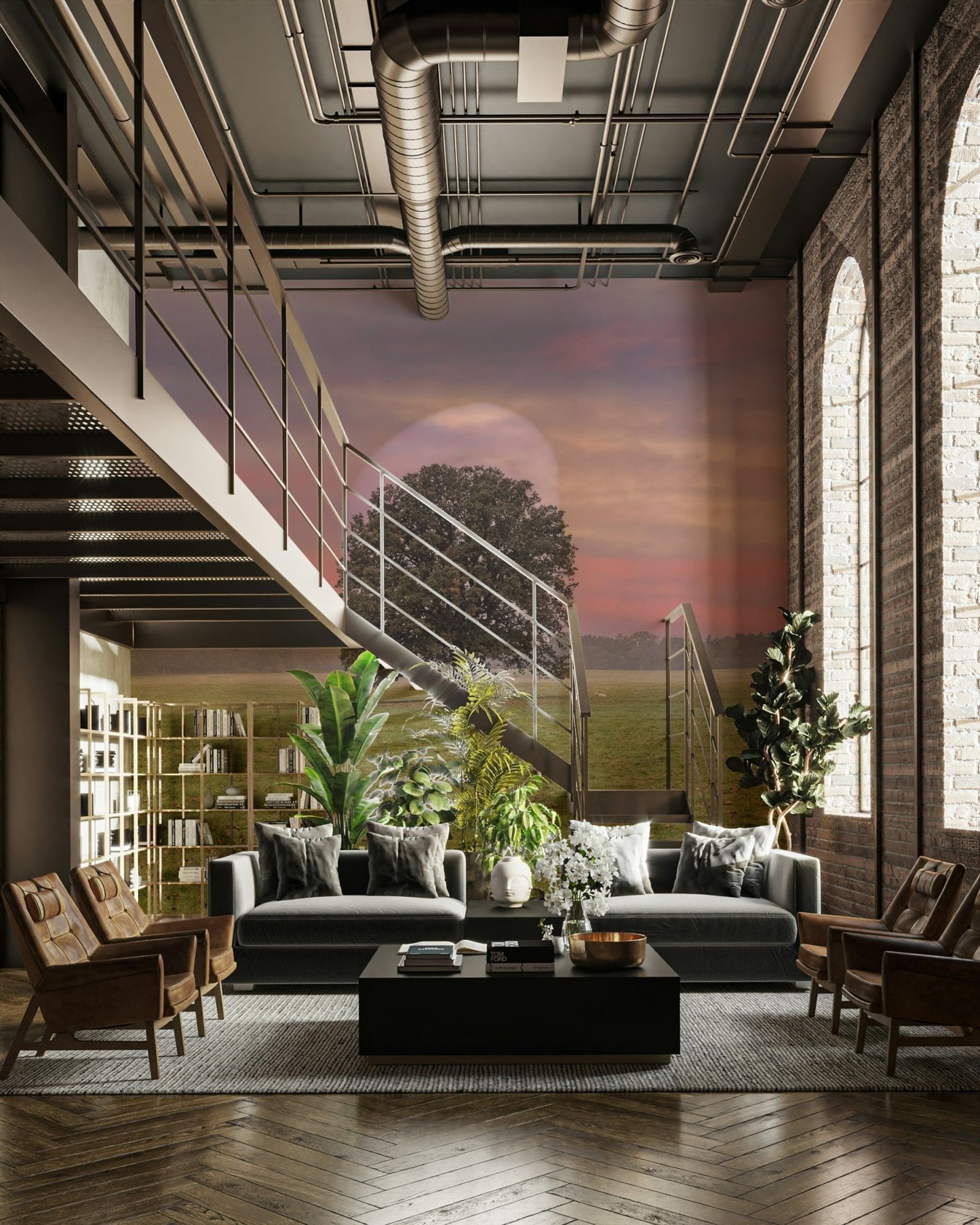 A serene open field wall mural for your decor., GD5134