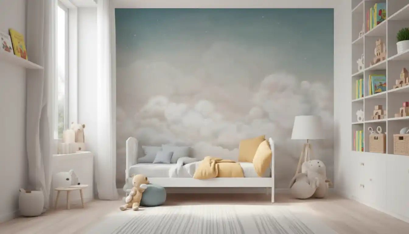 Soft cloud landscape in Calming Clouds wall mural design, GD9172